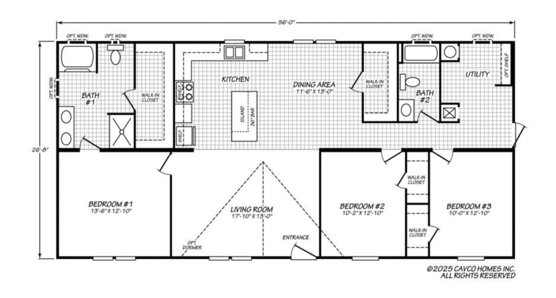 The white water floor plan home features