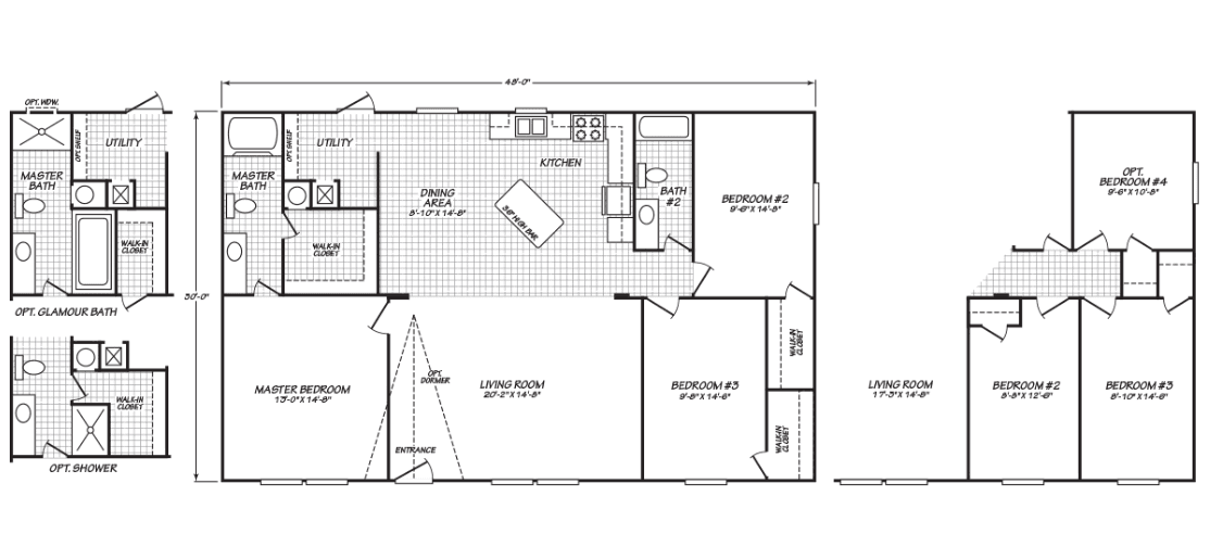 The frio (hot deal) floor plan home features