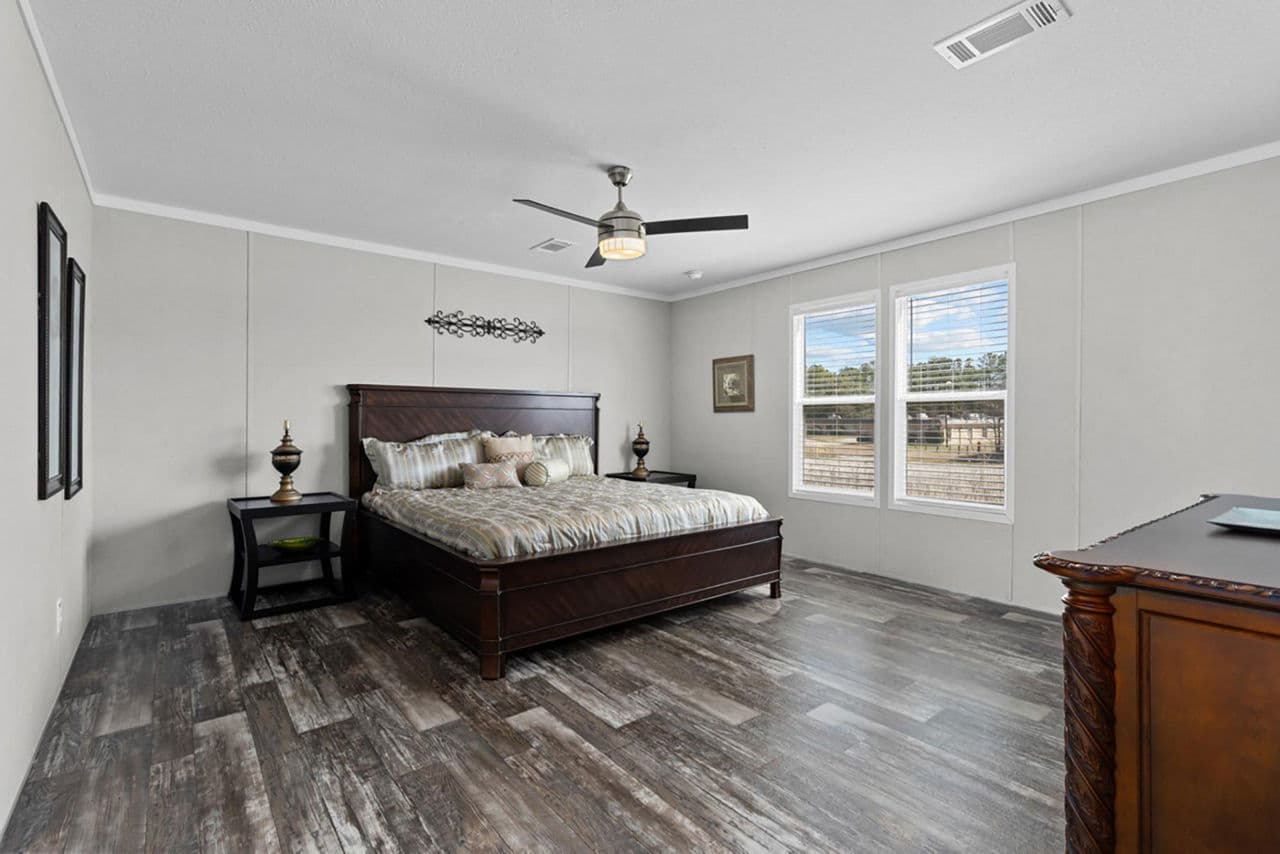 The magnolia bedroom home features