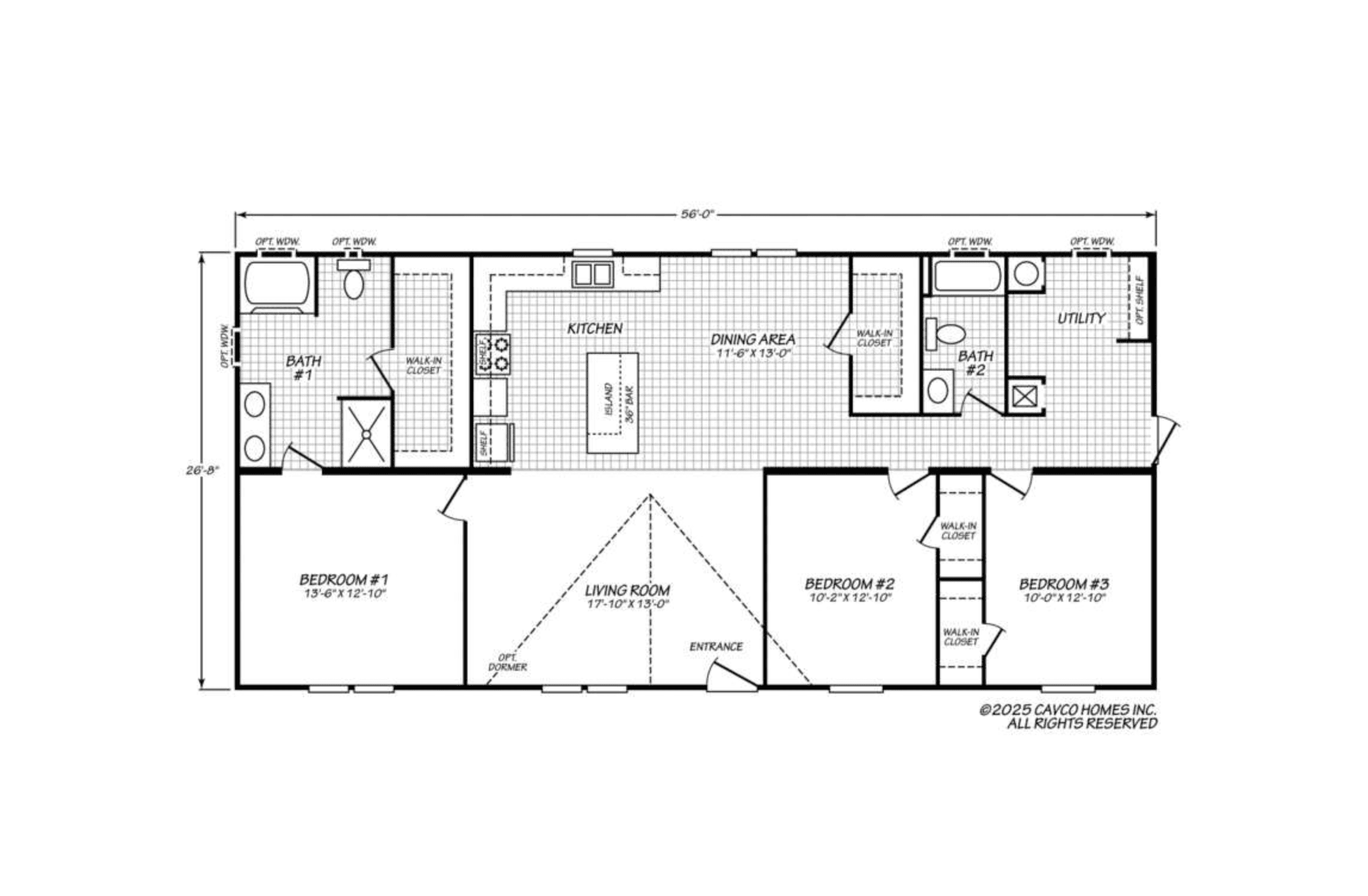 The white water  floor plan home features